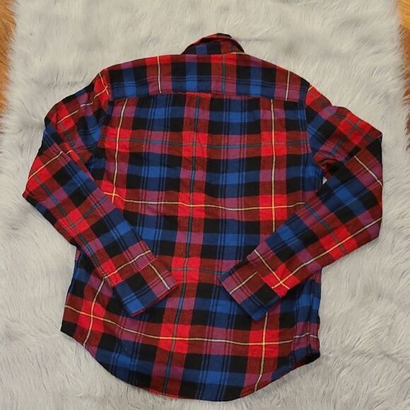 American eagle classic fit womens red and blue flannel size small - Picture 3 of 4